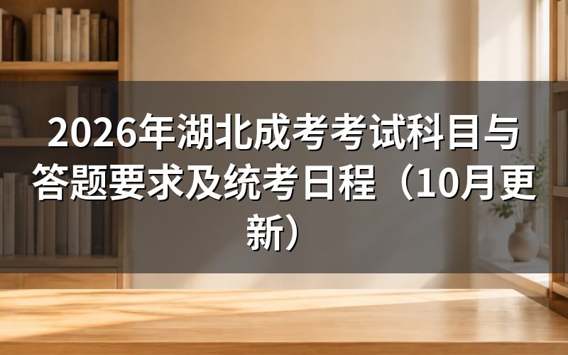湖北成考考试科目与答题要求是什么