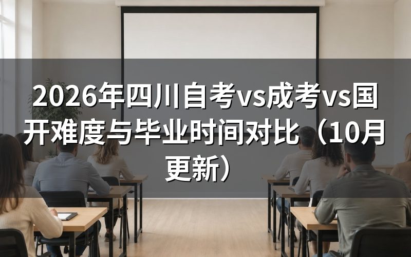 四川自考vs成考vs国开怎么按难度选择