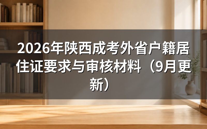 陕西成考外省户籍居住证要求是什么