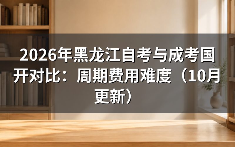 黑龙江自考与成考国开对比要看多长时间毕业