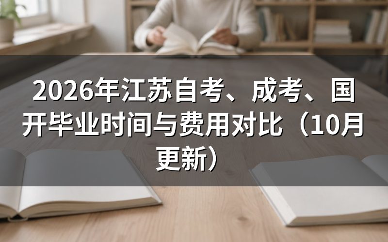 江苏自考、成考、国开毕业时间与费用怎么比
