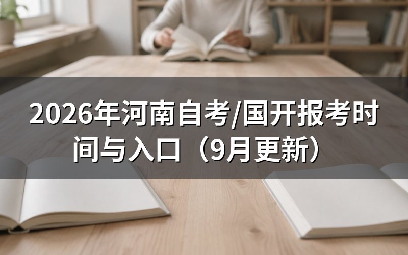 河南自考/国开报考时间怎么安排