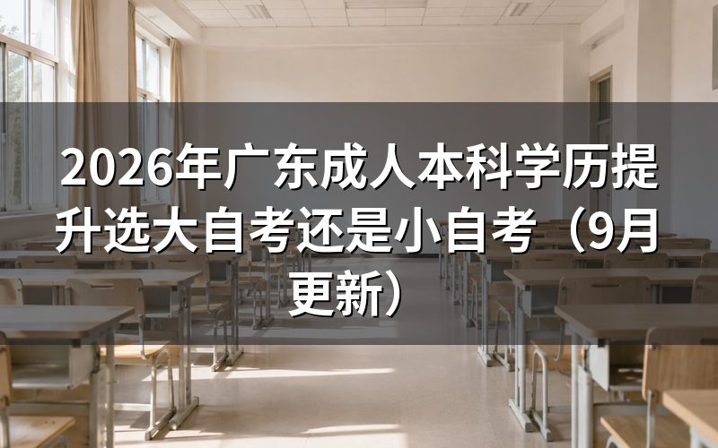 广东成人本科学历提升选大自考还是小自考