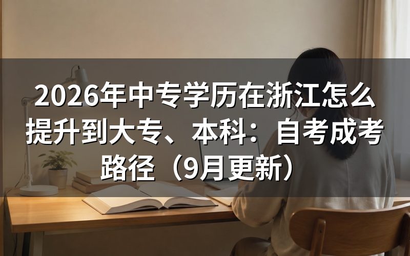 中专学历在浙江怎么提升到大专、本科