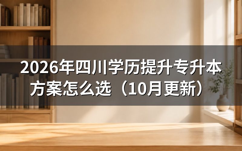四川学历提升专升本方案怎么选