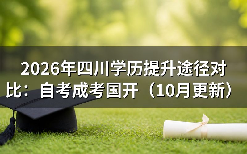 四川学历提升途径对比该看哪些区别