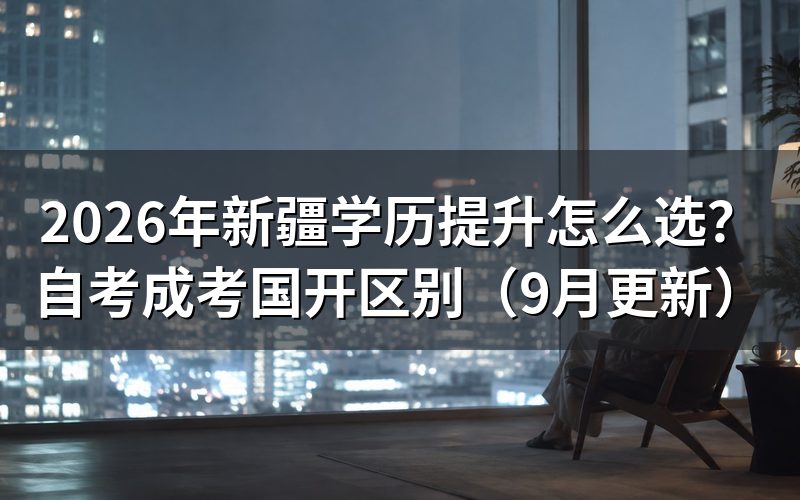 新疆学历提升怎么选自考成考和国开