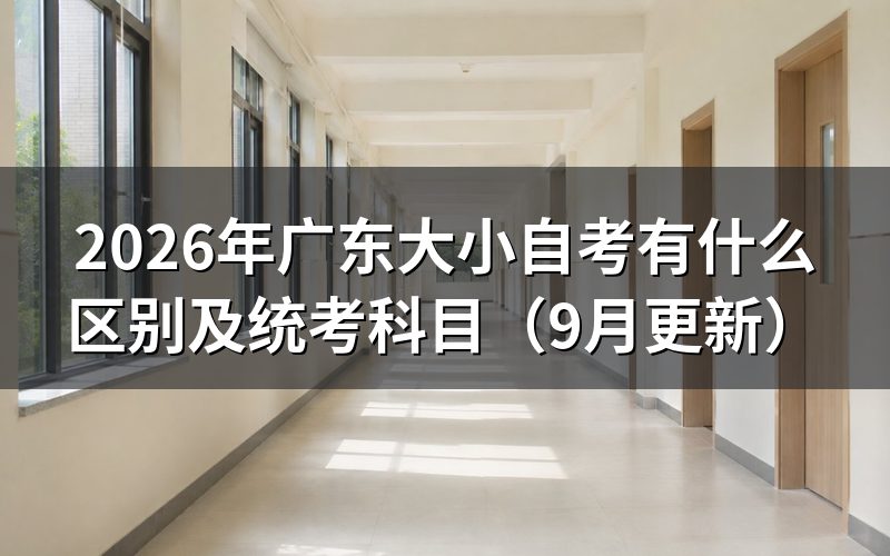 广东大小自考有什么区别