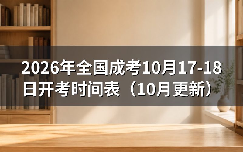 全国成考10月17-18日开考各科怎么安排