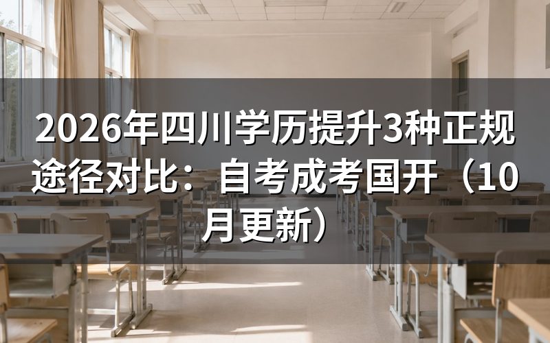 四川学历提升3种正规途径对比怎么选