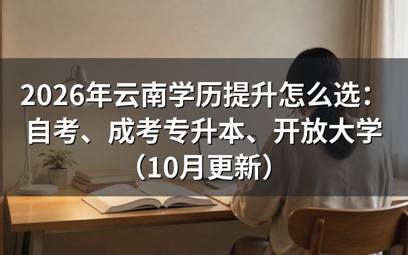 云南学历提升怎么选报名方式