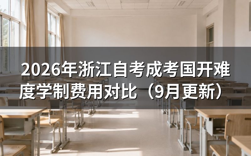 浙江自考成考国开难度学制费用有什么区别