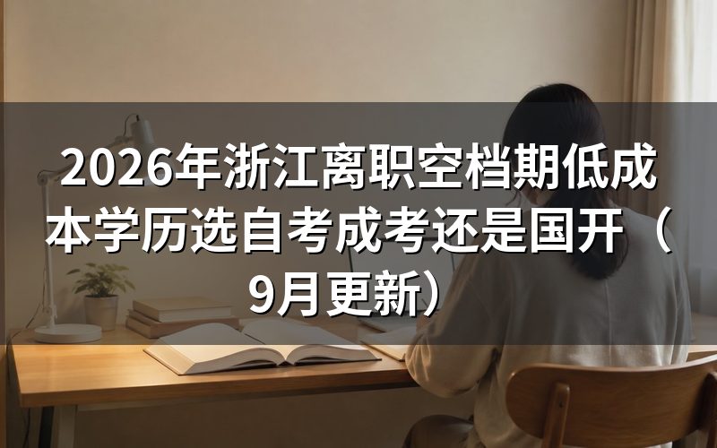 浙江离职空档期低成本学历选自考成考还是国开