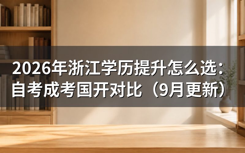 浙江学历提升怎么选自考成考和国开