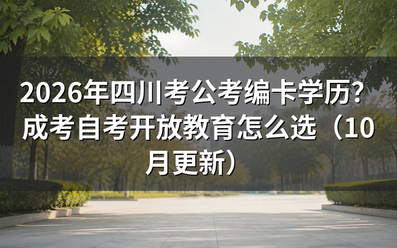 四川考公考编卡学历怎么选择提升方式