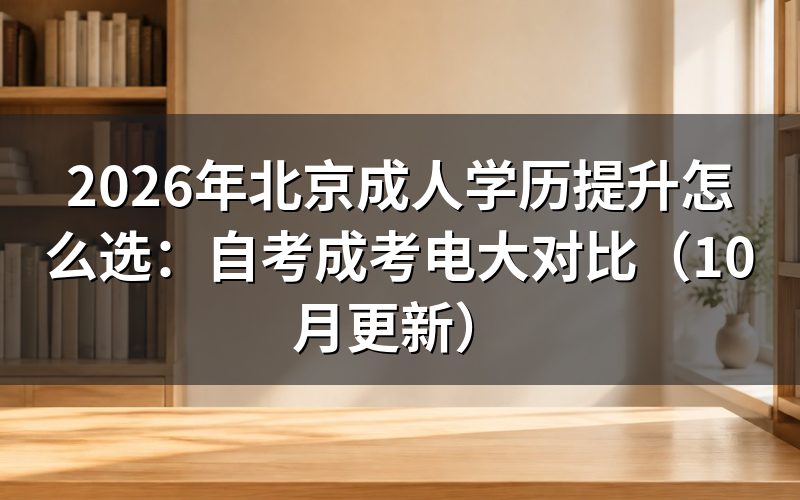 北京成人学历提升怎么选自考成考和电大