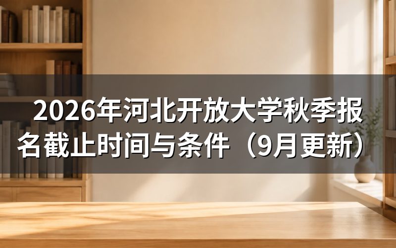 河北开放大学秋季报名时间和地点怎么安排