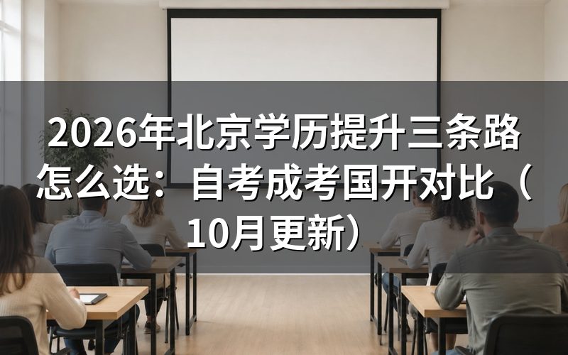 北京学历提升三条路怎么选