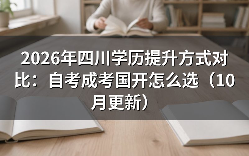 四川学历提升方式对比要看哪些差别