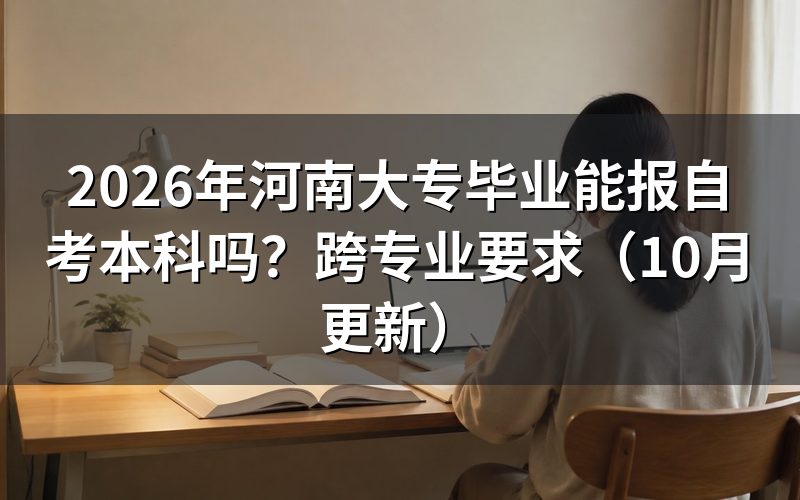 河南大专毕业能报自考本科吗