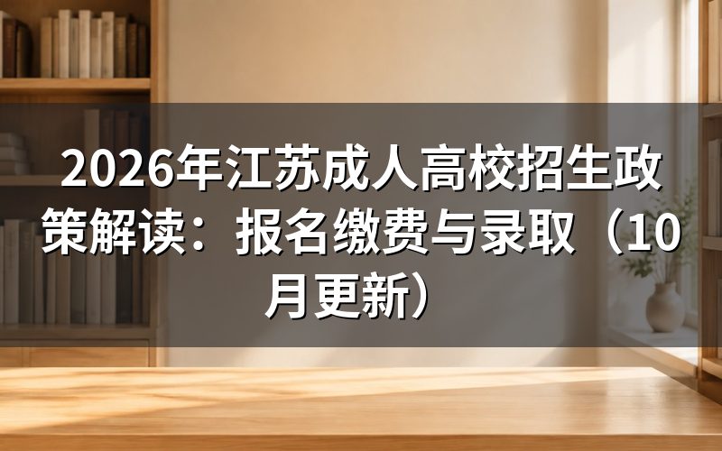 江苏成人高校招生政策解读中网上报名怎么操作