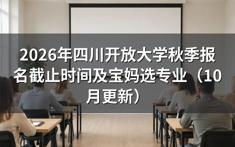四川开放大学秋季报名什么时候截止