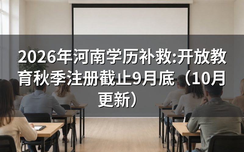 河南开放教育秋季注册去哪里报名