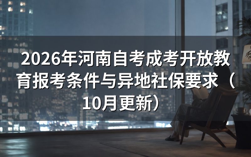 河南成考异地报考社保证明怎么开