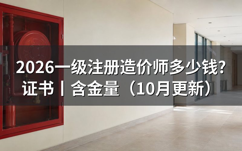 一级注册造价师证书要花多少钱