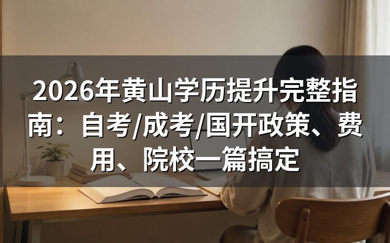 2026年黄山学历提升费用是多少?