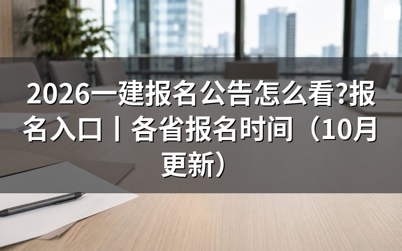 一建报名时间2026,报名表现在怎么处理