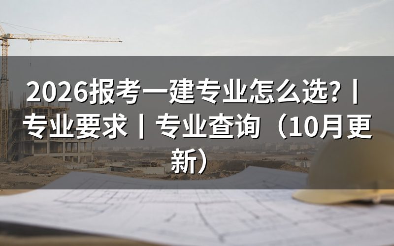 报考一建专业要求,看毕业证专业栏