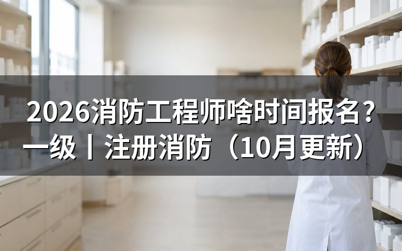 一级消防工程师啥时候报名,看报名表日期