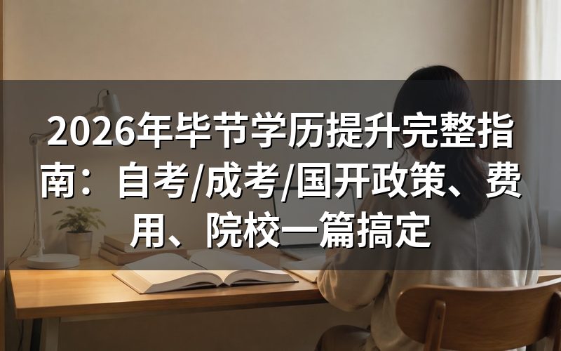 2026年毕节学历提升要花多少钱?