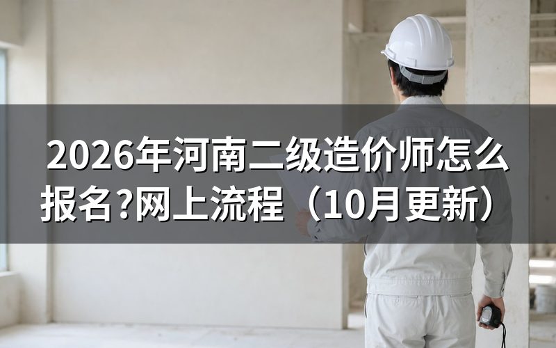 河南二级造价师报名怎么操作?
