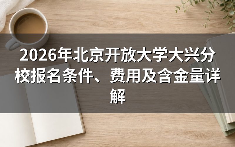 2026年北京开放大学大兴分校报名条件是什么？