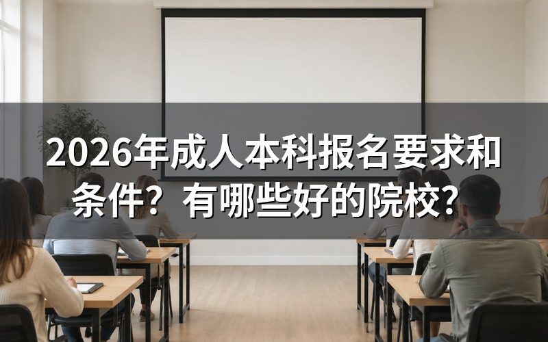 2026年成人本科报名有哪些基本条件?