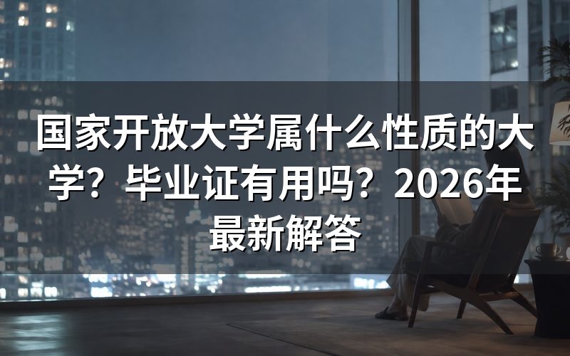 国家开放大学是什么性质的学校？