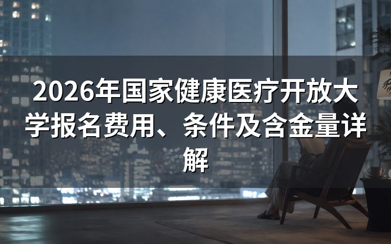 2026年国家健康医疗开放大学要多少钱?