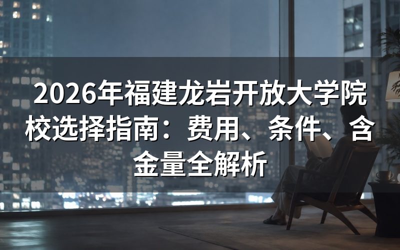 龙岩开放大学要花多少钱?
