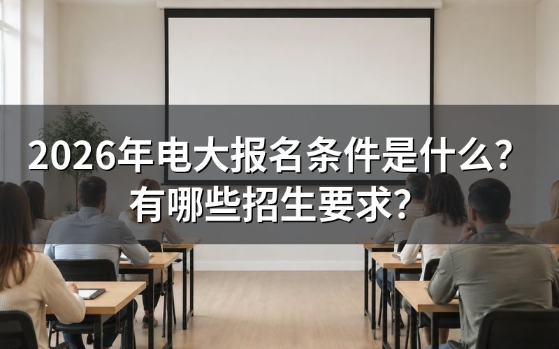 2026年电大报名有哪些硬性条件?