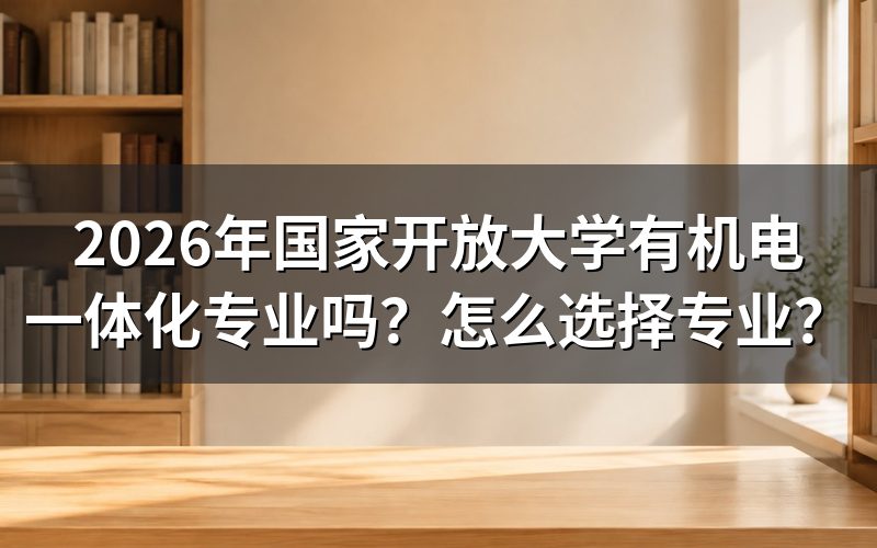 2026年国开机电一体化专业招生情况