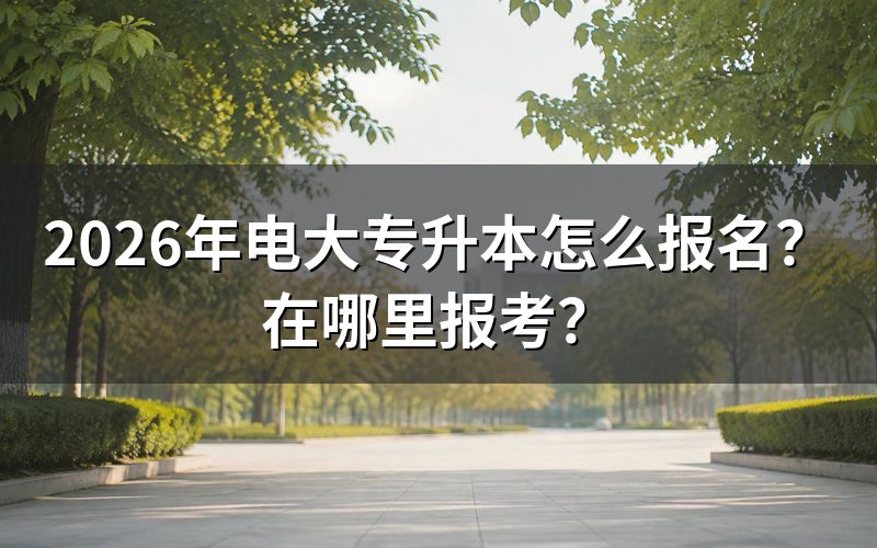 2026年电大专升本具体报名流程
