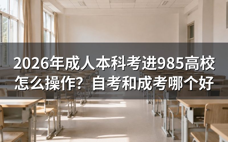 自考和成考的核心区别是什么?