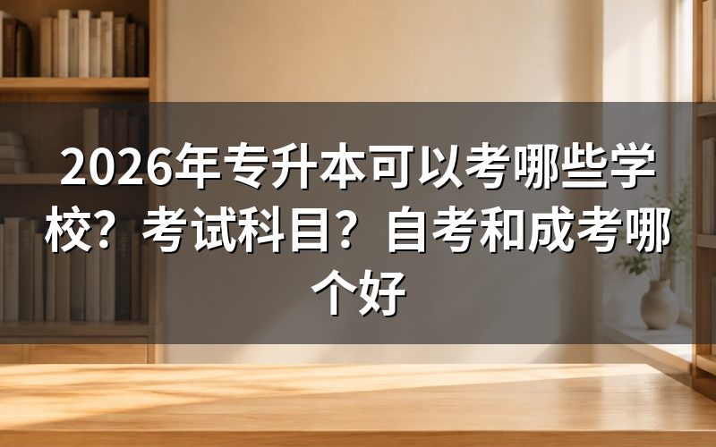 自考与成考核心对比表