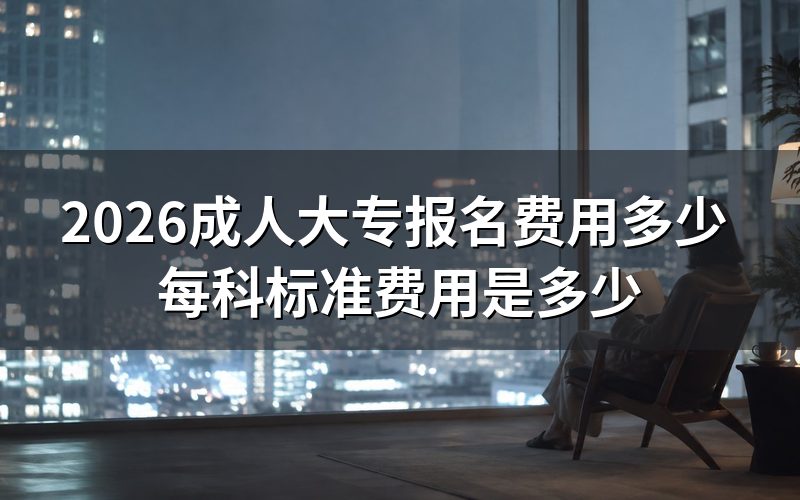 2026年成人大专各科标准费用是多少?