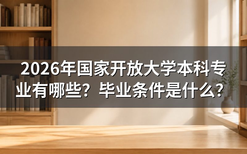 2026年国家开放大学本科开设哪些专业?