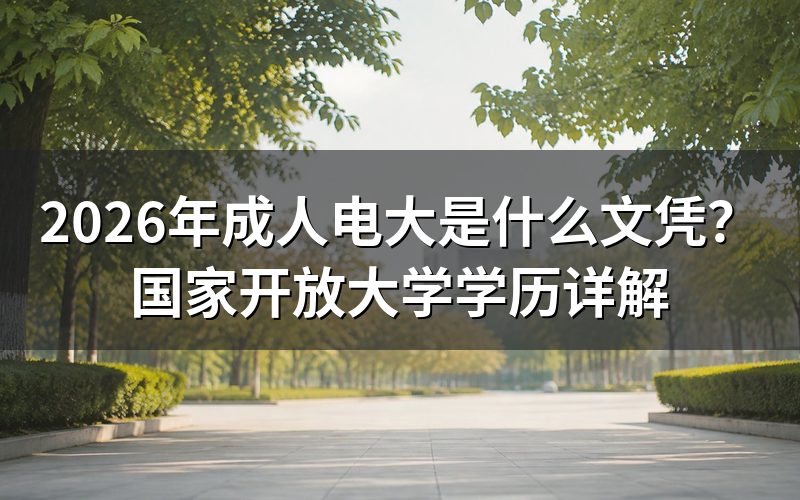2026年电大学历的含金量如何?