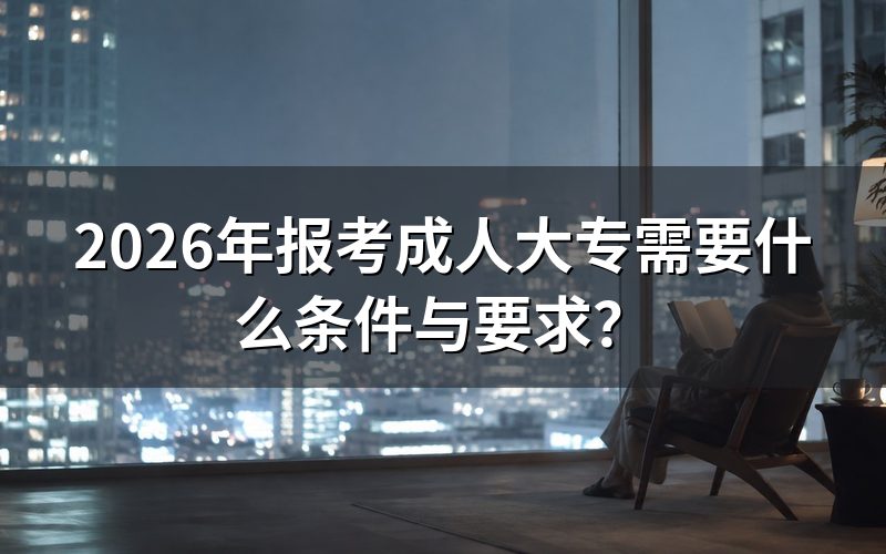 2026年成人大专报考的具体条件有哪些?
