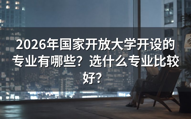 2026年国开具体开设哪些专业?